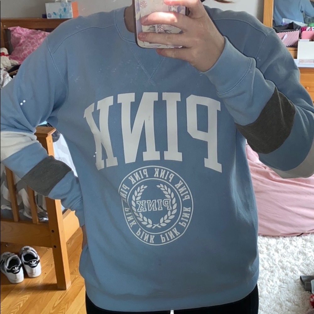 PINK blue sweatshirt